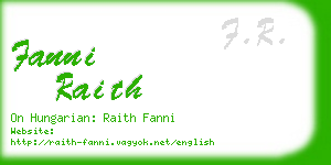 fanni raith business card
